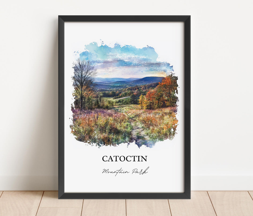 Catoctin National Park Art, Monocacy Valley Print, Maryland Watercolor Art, Catoctin Gift, Travel Print, Travel Poster, Housewarming Gift