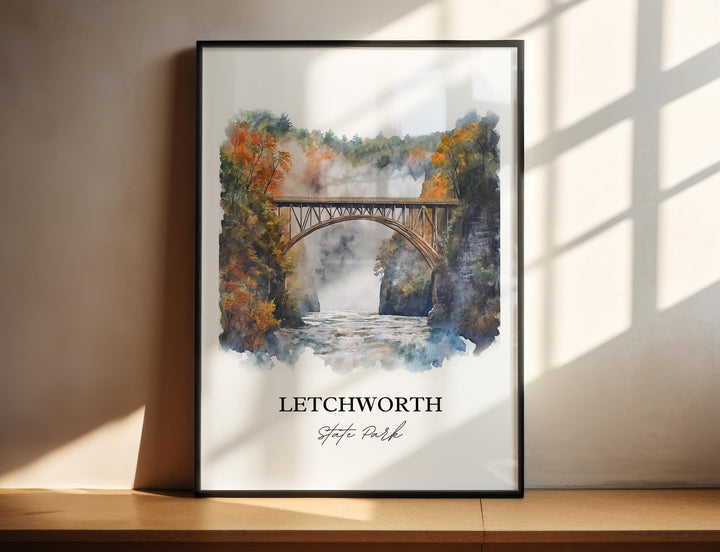 Letchworth State Park Art, Livingston County Print, Genesee River Artwork, Letchworth Gift, Travel Print, Travel Poster, Housewarming Gift
