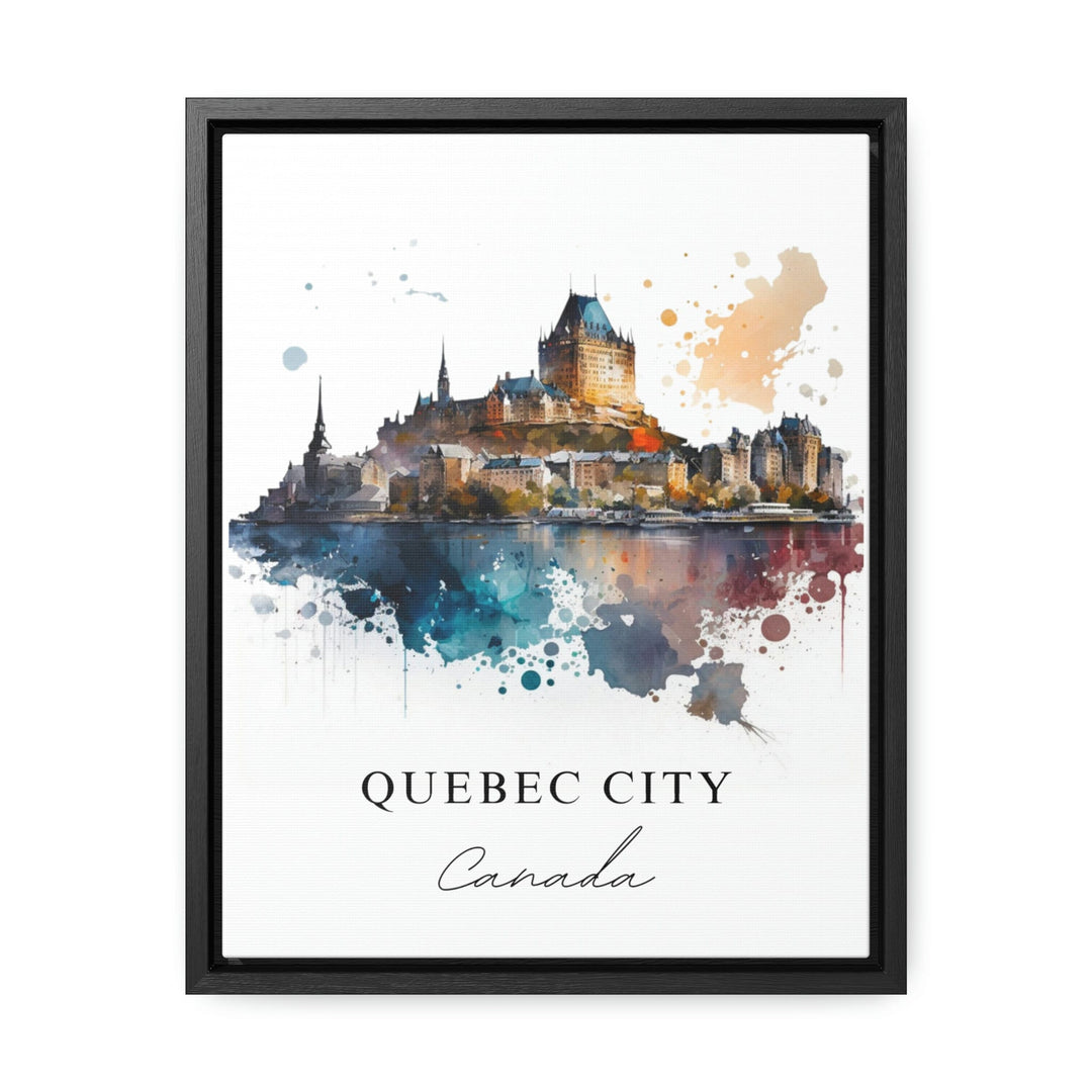 Quebec traditional travel art - Canada, Quebec poster, Wedding gift, Birthday present, Custom Text, Personalised Gift