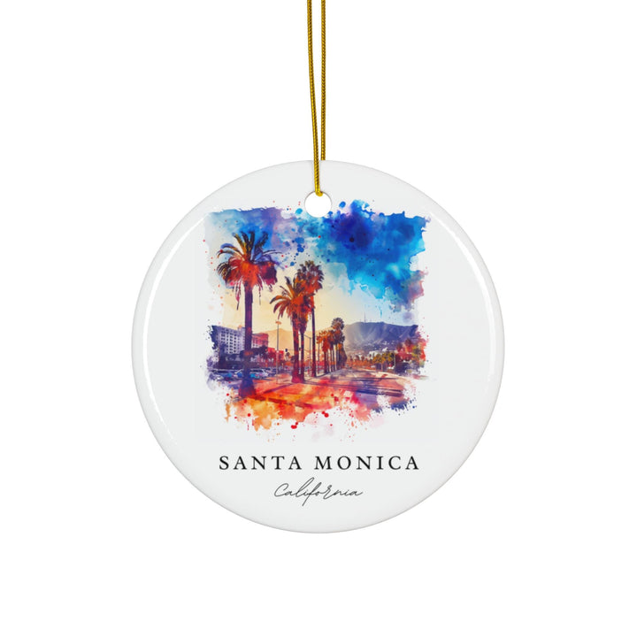 Santa Monica Ornament: Unique Santa Monica Souvenir, Santa Monica Xmas Decor, and Authentic Santa Monica California Christmas Gift