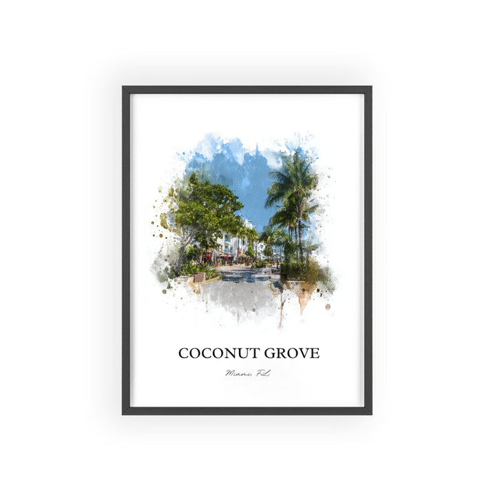 Coconut Grove, FL – Watercolor Art Print