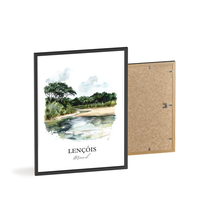 Lencóis Wall Art, Bahia Brazil Print, Brazil Watercolor Art, Lencóis Brazil Gift, Travel Print, Travel Poster, Housewarming Gift