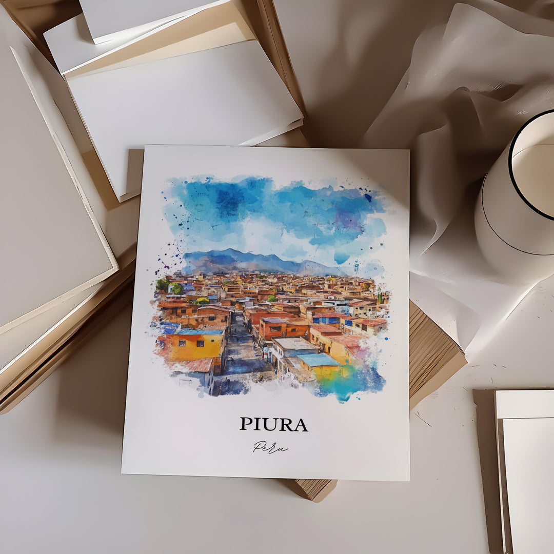 Piura Peru Wall Art, Sechura Desert Print, Peru Watercolor Art, Piura Peru Gift, Travel Print, Travel Poster, Housewarming Gift