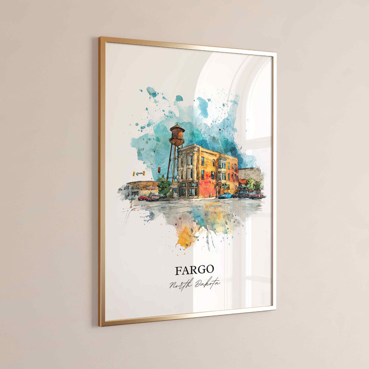 Fargo, North Dakota – Watercolor Art Print