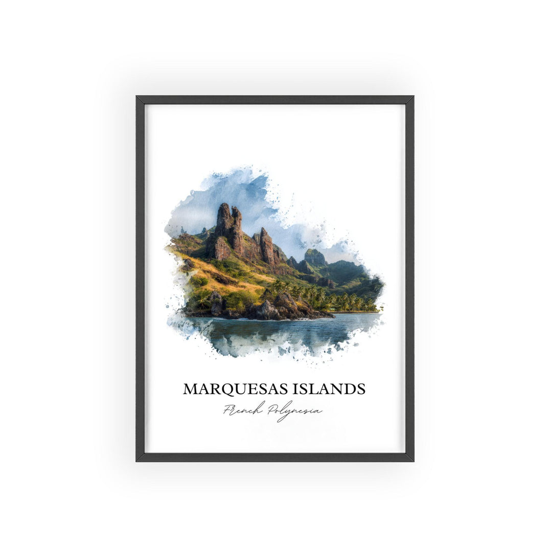 Marquesas Islands Art, Polynesia Print, French Polynesia Artwork, Marquesas Islands Gift, Travel Print, Travel Poster, Housewarming Gift
