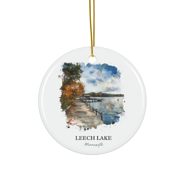 Leech Lake MN Ornament: Unique Leech Lake MN Souvenir, Minnesota Xmas Decor, and Authentic Leech Lake Gift
