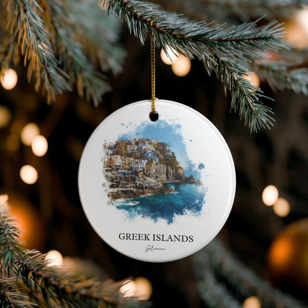 Greek Islands Ornament: Unique Greece Souvenir, Greek Islands Xmas Decor, and Authentic Greek Islands Gift