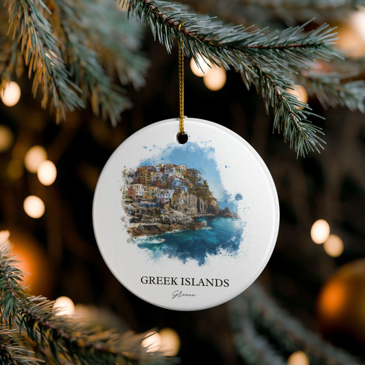 Greek Islands Ornament: Unique Greece Souvenir, Greek Islands Xmas Decor, and Authentic Greek Islands Gift