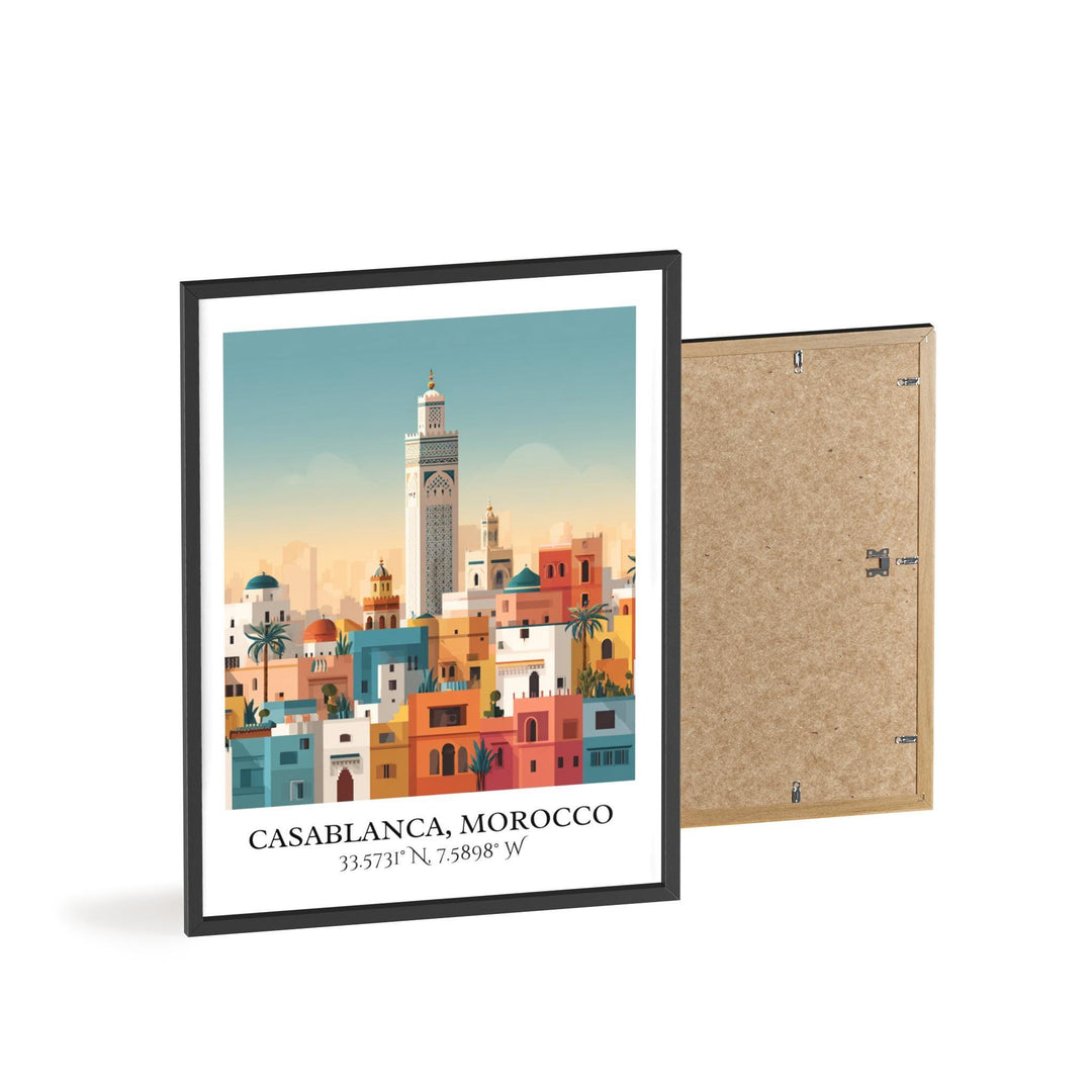 Casablanca Art, Casablanca Retro Travel Art, Casablanca Morocco Decor, Morocco Gift, Morocco Travel Art, Travel Prints, Housewarming Gift
