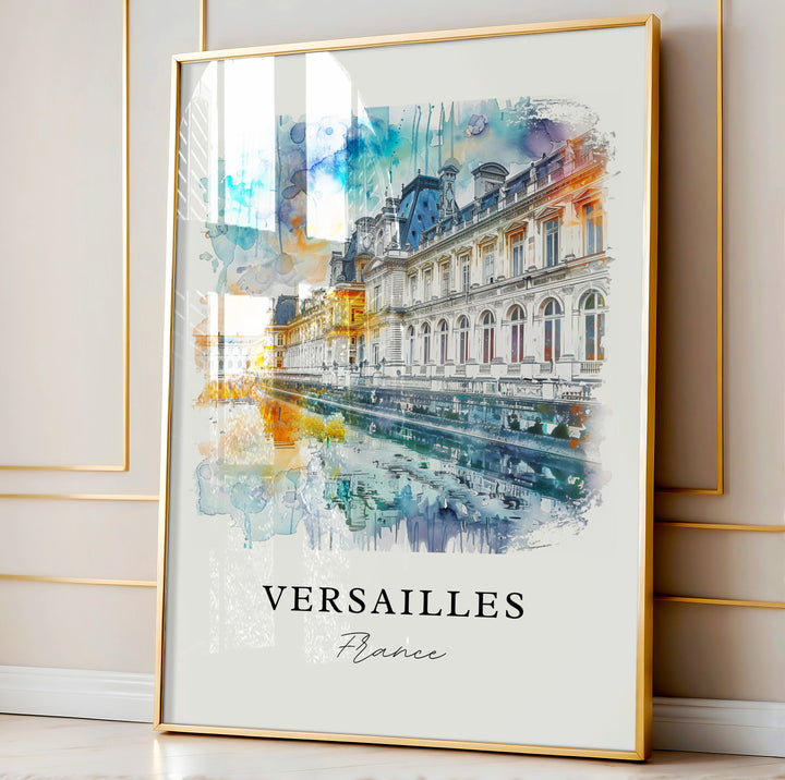 Versailles Wall Art, Versailles France Print, Versailles Watercolor, Versailles Palace Gift,