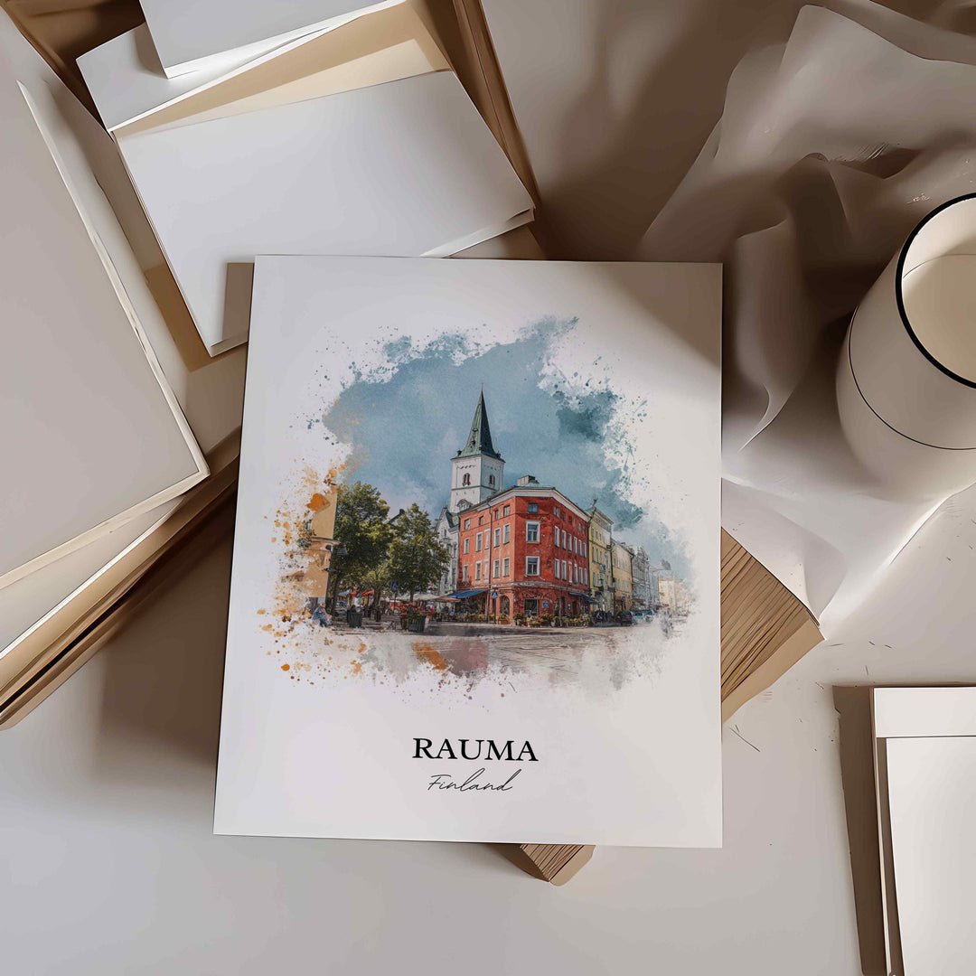 Rauma, Finland – Watercolor Art Print