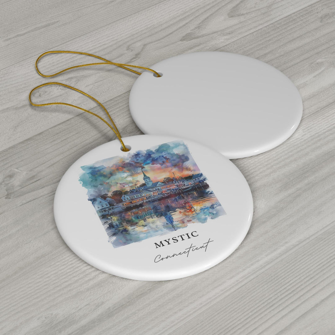 Mystic CT Ornament: Unique Mystic Connecticut Souvenir, Mystic CT Xmas Decor, and Authentic Mystic CT Christmas Gift