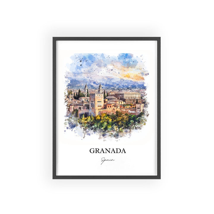 Granada Spain Wall Art, Granada Print, Spain Watercolor Art, Granada Spain Gift, Travel Print, Travel Poster, Housewarming Gift