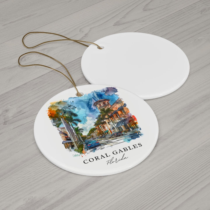 Coral Gables FL Ornament: Unique Coral Gables Souvenir, Coral Gables Xmas Decor, and Authentic Coral Gables Christmas Gift