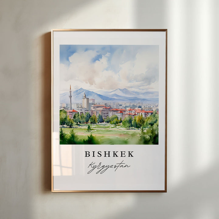 Bishkek Kyrgyzstan wall art - Kyrgyzstan, Bishkek print, Bishkek Wedding gift, Birthday present, Custom Text, Perfect Gift