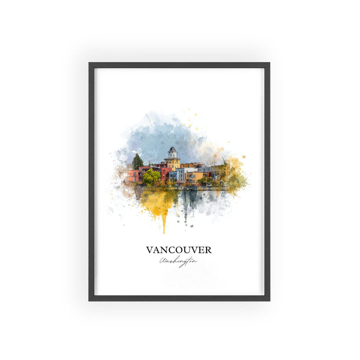 Vancouver, Washington Wall Art, Vancouver Print, Washington Watercolor Art, Clark County WA Gift, Travel Print, Travel Poster, Housewarming Gift