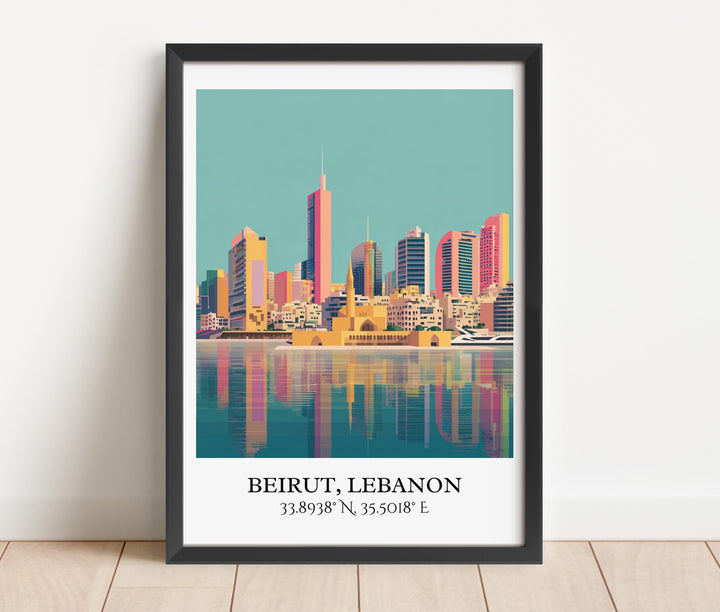 Beirut Lebanon Art, Beirut Retro Travel Art, Beirut Home Decor, Beirut Gift, Lebanon Travel Art, Travel Prints, Housewarming Gift
