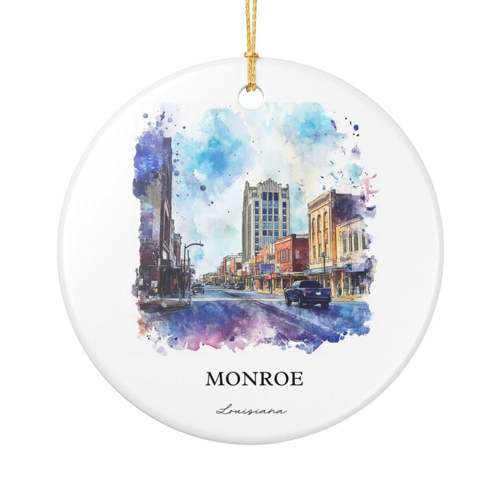Monroe Louisiana Ornament: Unique Monroe LA Souvenir, Monroe LA Xmas Decor, and Authentic Louisiana Gift