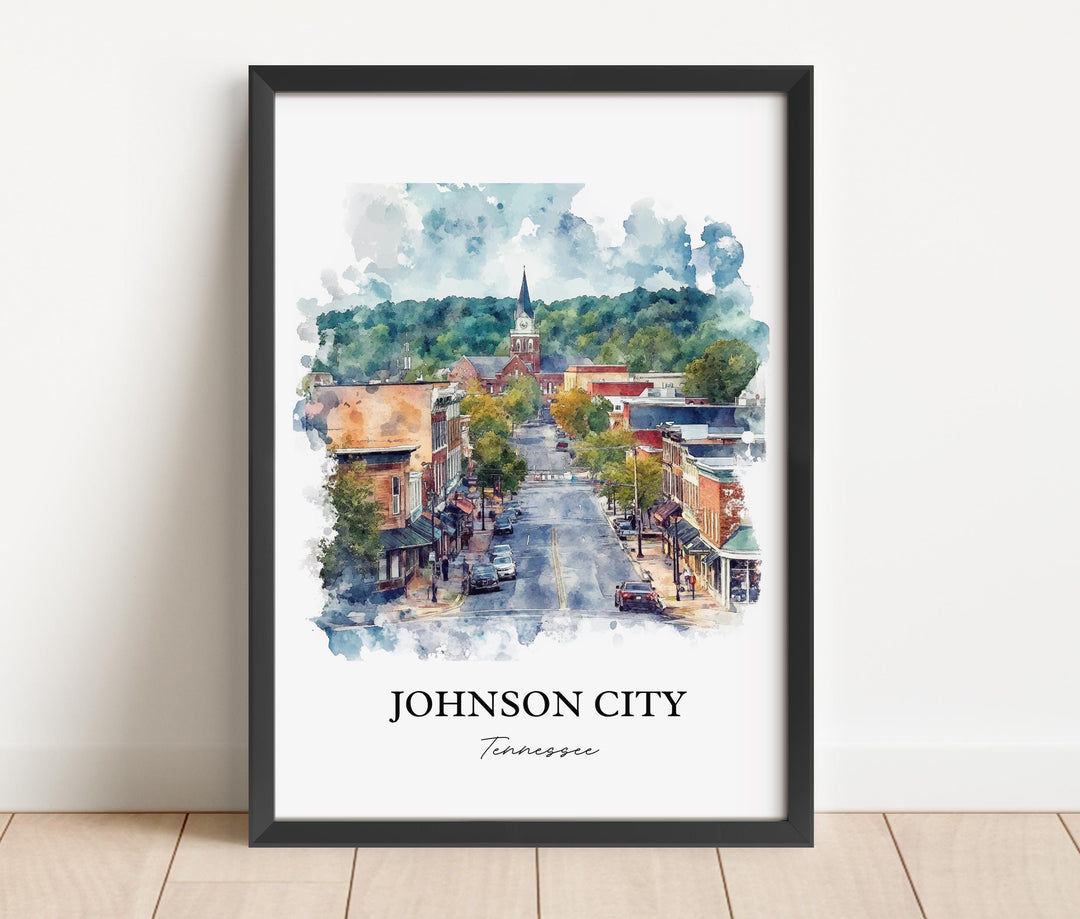 Johnson City TN Wall Art, Winged Deer Park Print, Tennessee Artwork, Johnson City Gift, Travel Print, Travel Poster, Housewarming Gift