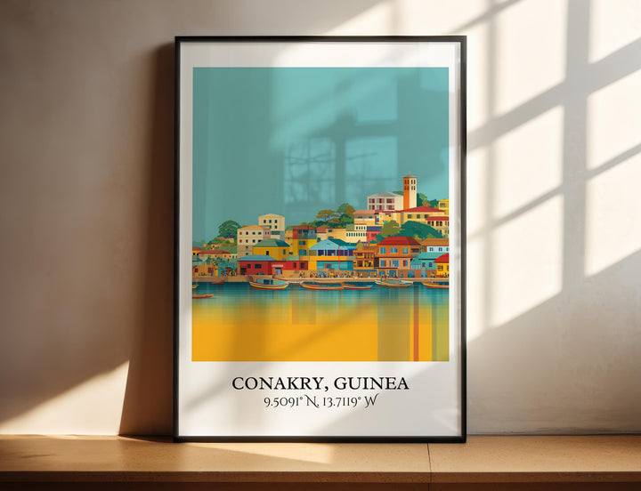 Conakry Wall Art, Conakry Guinea Print, Guinea Watercolor Art, Guinea Gift, Guinea Africa Travel Print, Travel Poster, Housewarming Gift