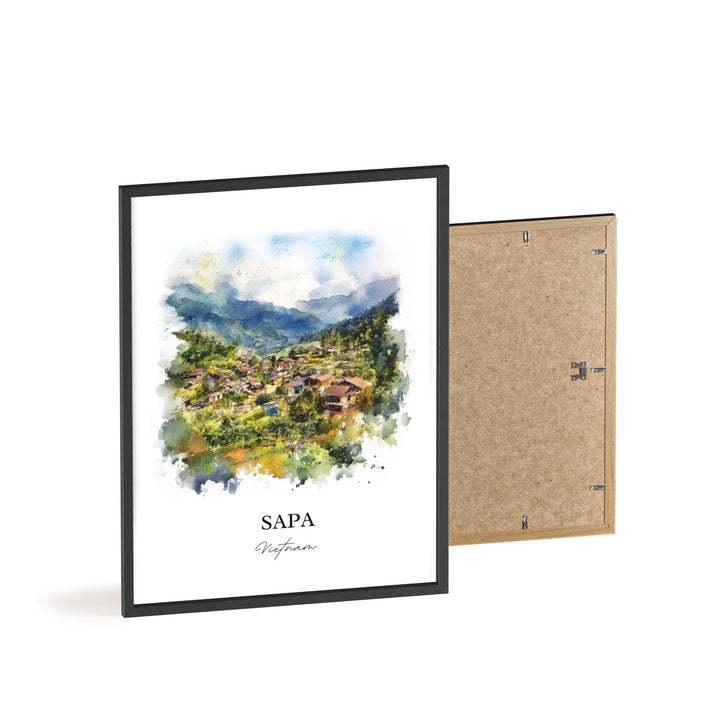 Sapa Vietnam Wall Art, Sapa Print, Vietnam Watercolor Art, Sapa Vietnam Gift, Travel Print, Travel Poster, Housewarming Gift