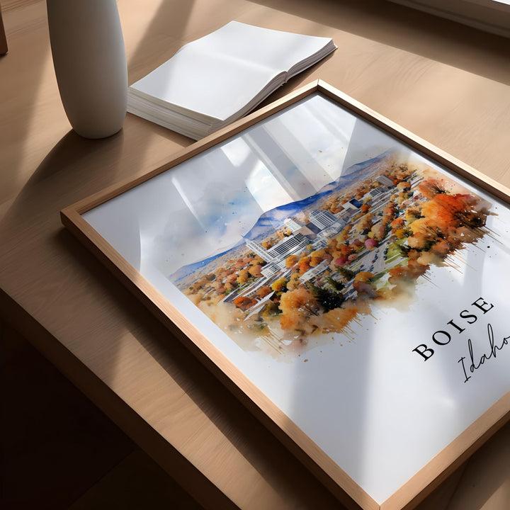 Boise Idaho wall art - Idaho, Boise poster, Boise Wedding gift, Boise ID skyline Birthday present, Custom Text, Personalized Gift