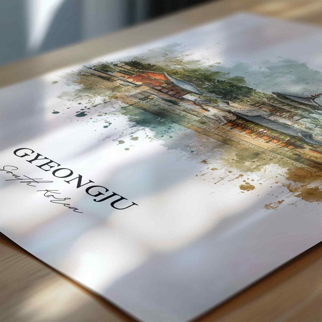 Gyeongju, South Korea – Watercolor Art Print