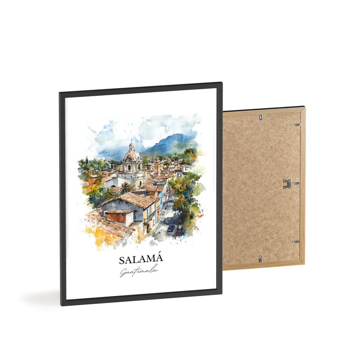 Salamá Wall Art, Baja Verapaz Print, Guatemala Watercolor Art, Salamá Guatemala Gift, Travel Print, Travel Poster, Housewarming Gift