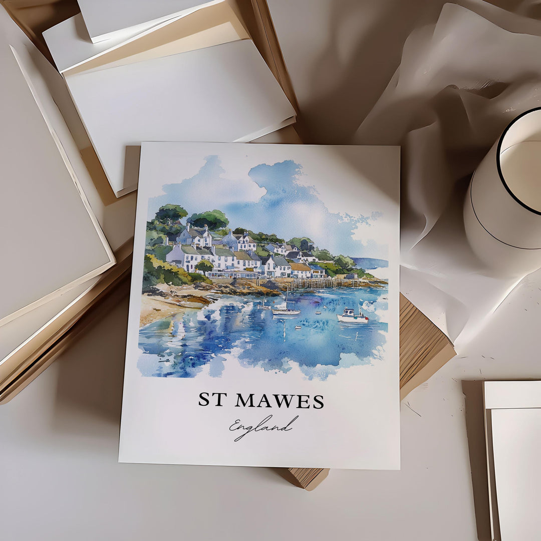 St Mawes, England – Watercolor Art Print