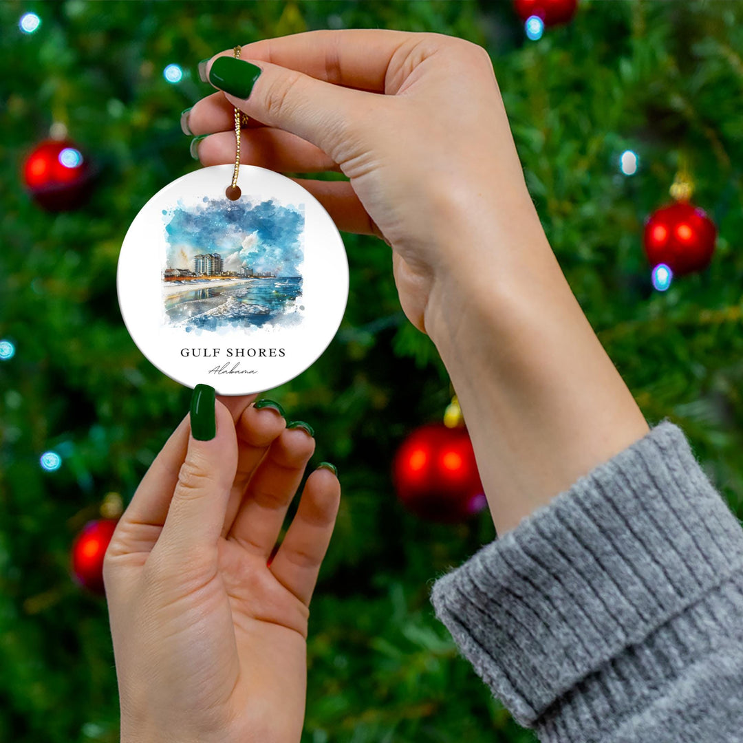 Gulf Shores AL Ornament: Unique Gulf Shores Souvenir, Gulf Shores Xmas Decor, and Authentic Gulf Shores Alabama Christmas Gift