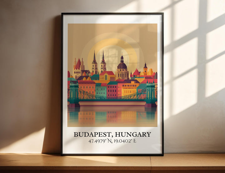 Budapest Art, Budapest Retro Travel Art, Budapest Home Decor, Budapest Hungary Gift, Hungary Travel Art, Travel Prints, Housewarming Gift