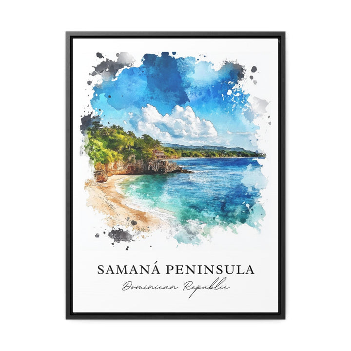 Samana DR Wall Art, Samana Peninsula Print, Dominican Republic Watercolor Art, Samana Gift,