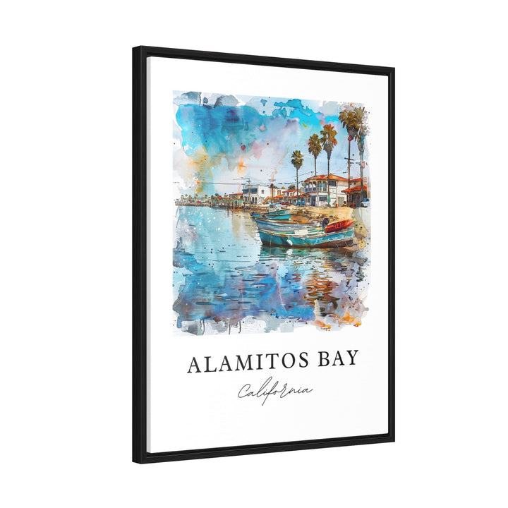Alamitos Bay Art, Alamitos Bay CA Print, Long Beach Cali Watercolor Art, Alamitos Bay Gift, Travel Poster, Housewarming Gift