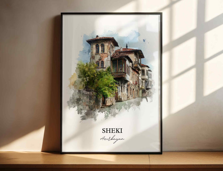 Sheki, Azerbaijan – Watercolor Art Print