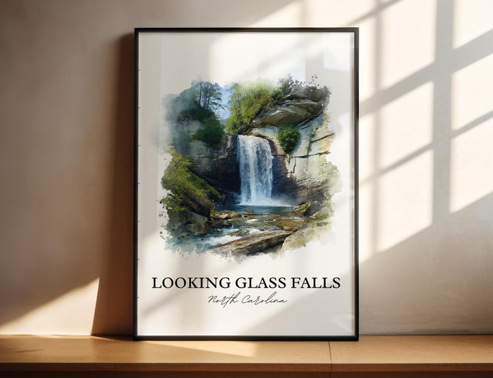 Looking Glass Falls Wall Art, Pisgah Print, North Carolina Artwork, Looking Glass Falls Gift, Travel Print, Travel Poster, Housewarming Gift