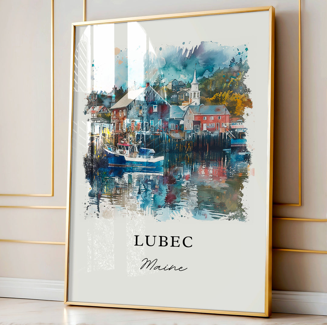 Lubec Maine Wall Art, Washington County ME Print, Lubec Watercolor Art, Lubec Maine  Gift,
