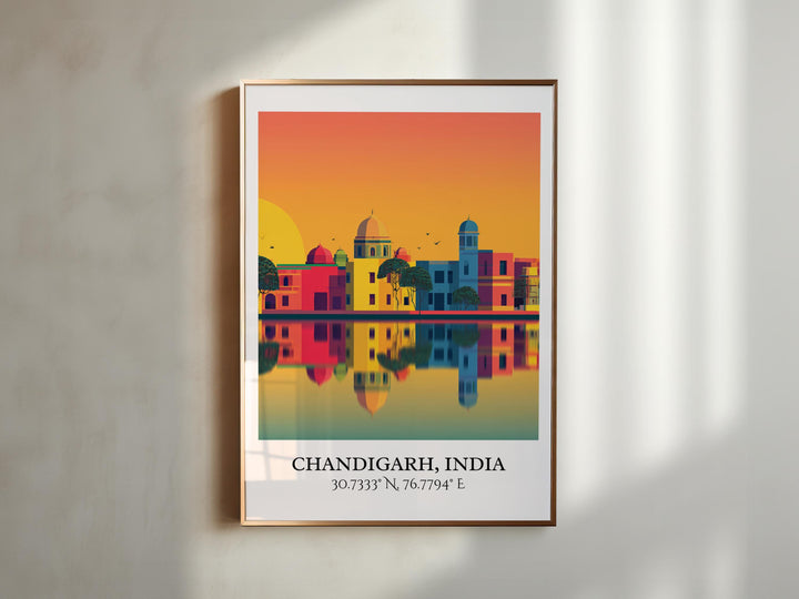 Chandigarh Art, Chandigarh Retro Travel Art, Chandigarh Home Decor, Chandigarh Gift, India Travel Art, Travel Prints, Housewarming Gift
