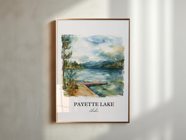 Payette Lake Wall Art, McCall ID Print, Idaho Watercolor Art, Payette Lake Gift, Travel Print, Travel Poster, Housewarming Gift