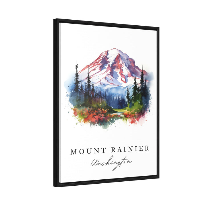 Mount Rainier traditional travel art - Washington, Mount Rainier poster print, Wedding gift, Birthday present, Custom Text, Perfect Gift