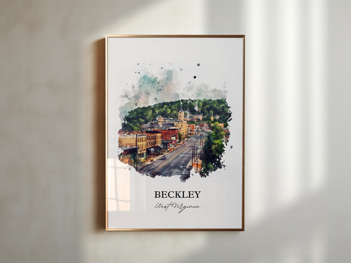 Beckley WV Wall Art, Raleigh County WV Print, West Virginia Watercolor Art, Beckley Gift, Travel Print, Travel Poster, Housewarming Gift