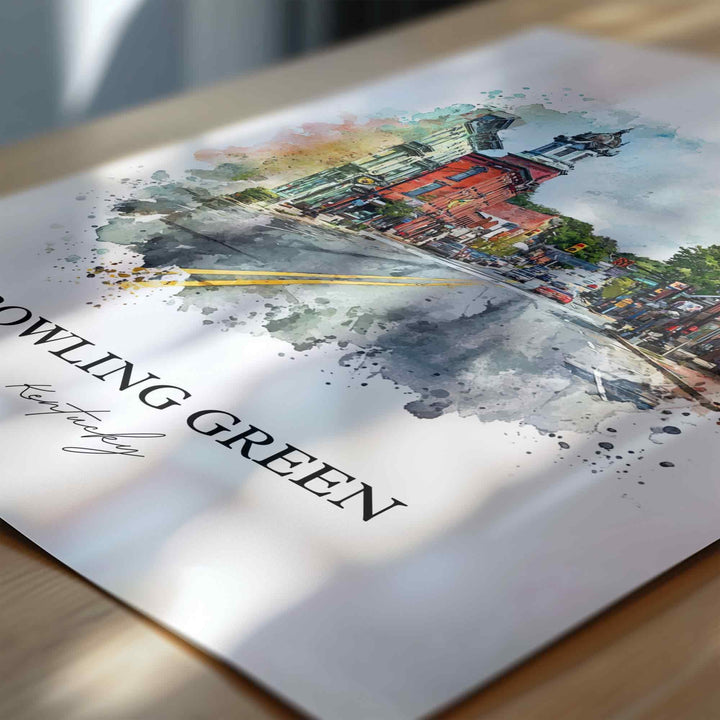 Bowling Green, Kentucky – Watercolor Art Print