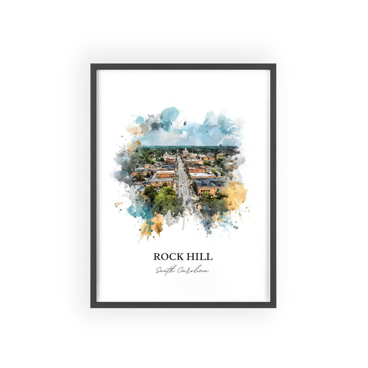 Rock Hill, South Carolina – Watercolor Art Print