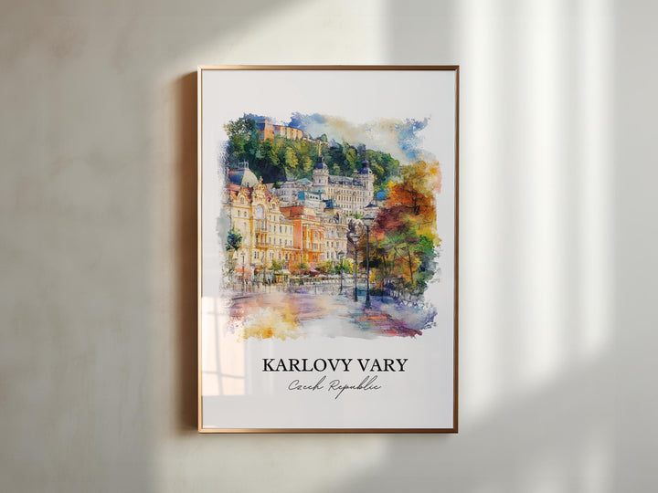 Karlovy Vary Wall Art, Czech Republic Print, Carlsbad Watercolor Art, Karlovy Vary Gift, Travel Print, Travel Poster, Housewarming Gift