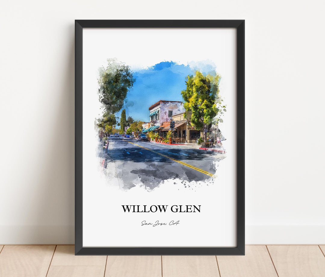 Willow Glen, California – Watercolor Art Print