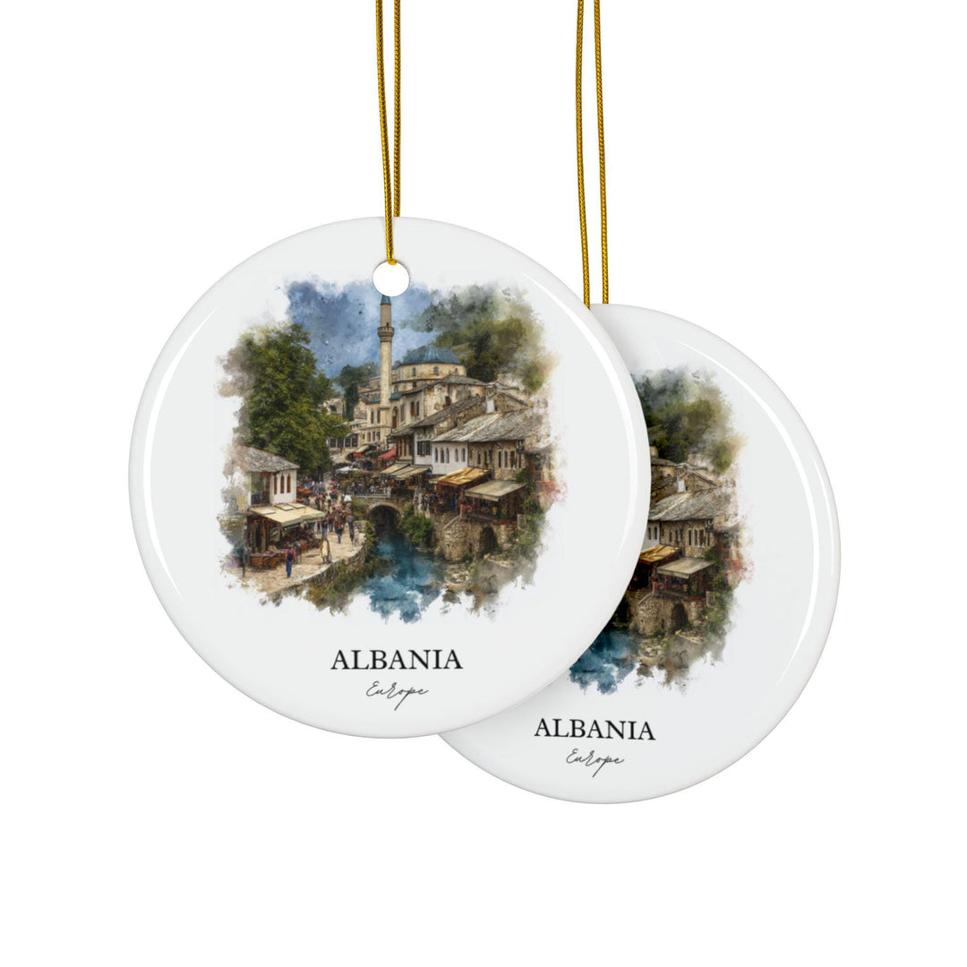 Albania Ornament: Unique Albania Souvenir, Albania Xmas Decor, and Authentic Albania Country Gift