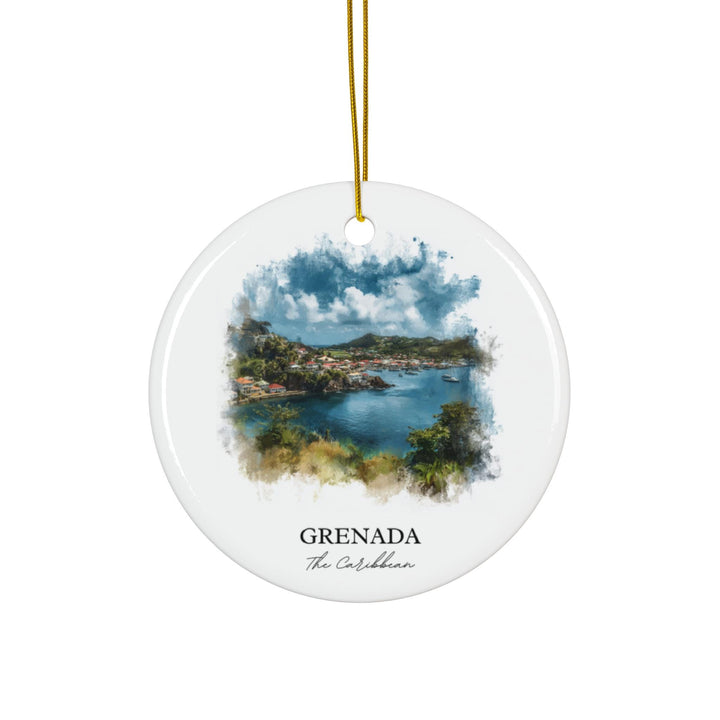 Grenada Wall Art, Grenada Print, Caribbean Watercolor Art, Grenada Gift, Travel Print, Travel Poster, Housewarming Gift