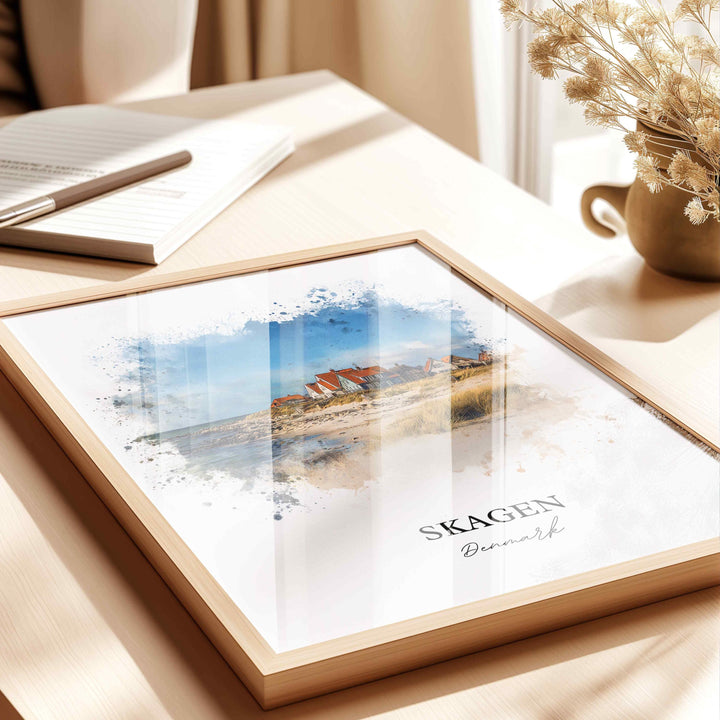 Skagen, Denmark – Watercolor Art Print