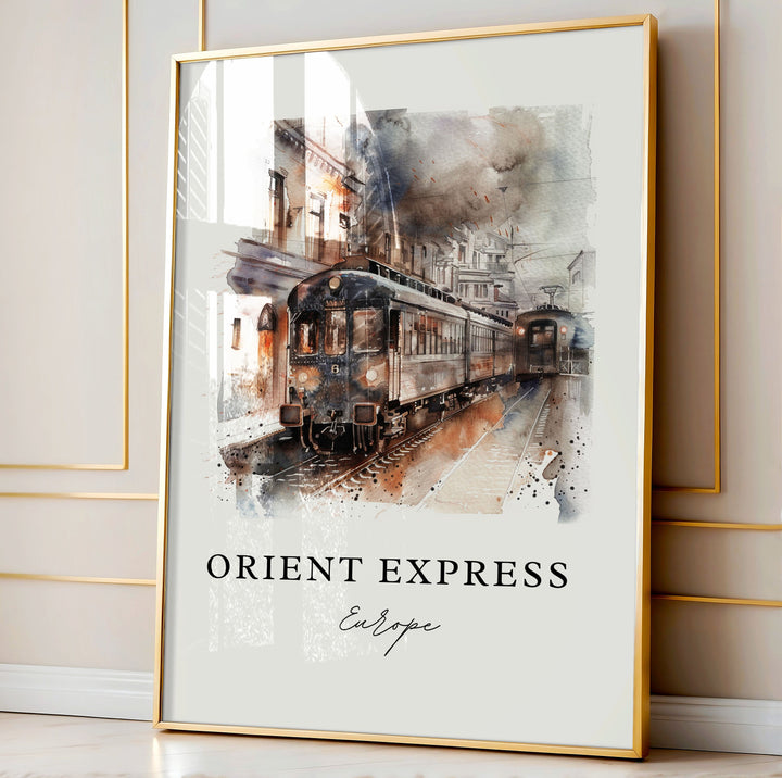 Orient Express Art, Orient Express Print, Orient Express Watercolor Art, Orient Express Gift,
