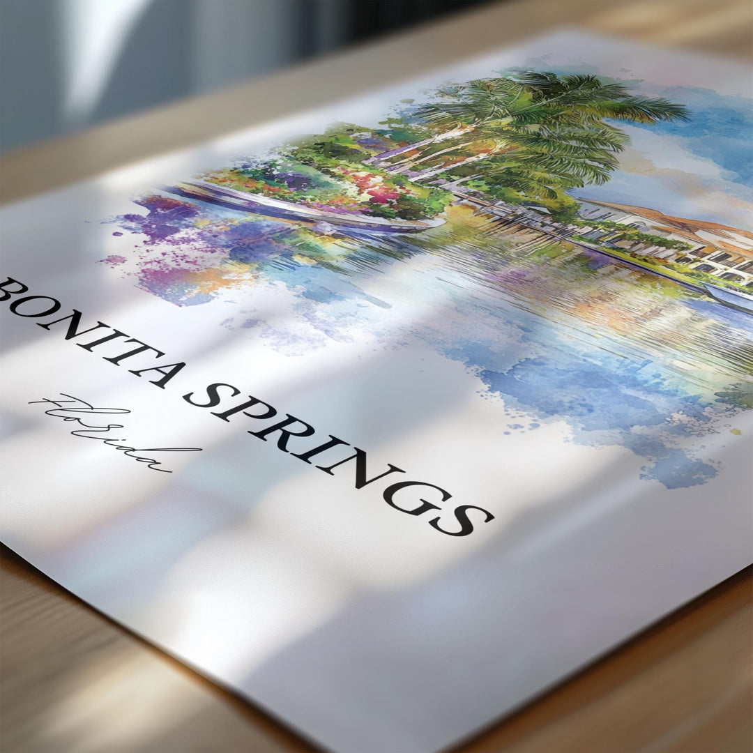 Bonita Springs, Florida, USA – Watercolor Art Print