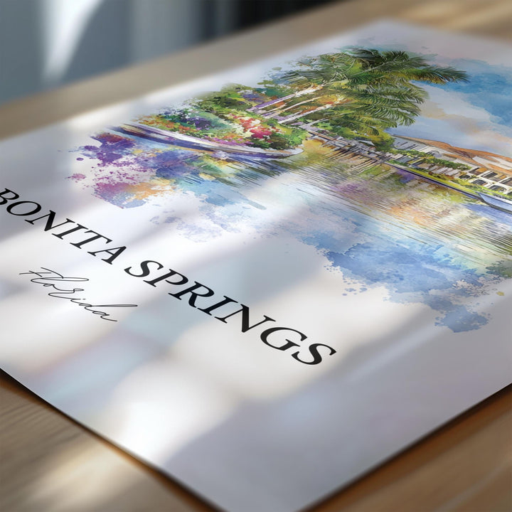 Bonita Springs, Florida, USA – Watercolor Art Print